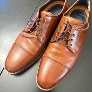 Cole Haan Men's Brown Leather Cap-Toe Derby Shoes